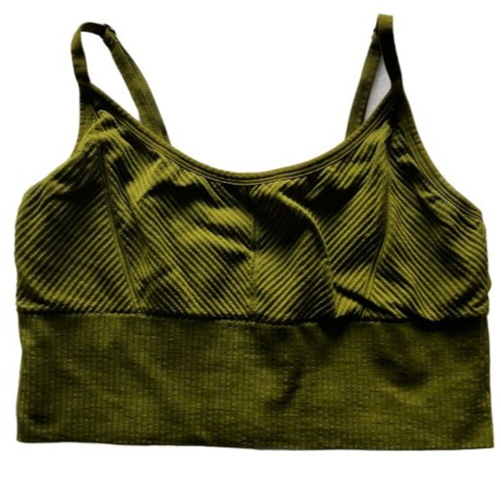 Victorias Secret PINK ACTIVE Seamless Lightly Lined Gym Sports Bra Large Green